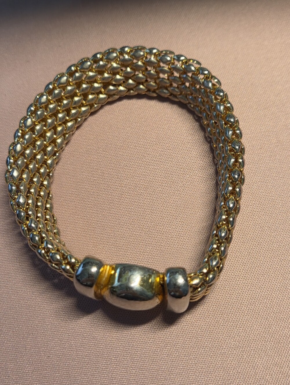 Vintage Gold Tone Magnetic Closure Bracelet 8"